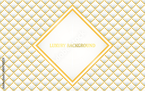 White and gold luxury background. Vector illustration.