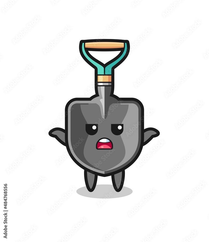 shovel mascot character saying I do not know shovel mascot character saying I do not know