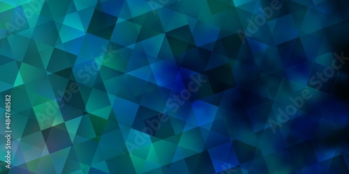 Light BLUE vector pattern with polygonal style with cubes.