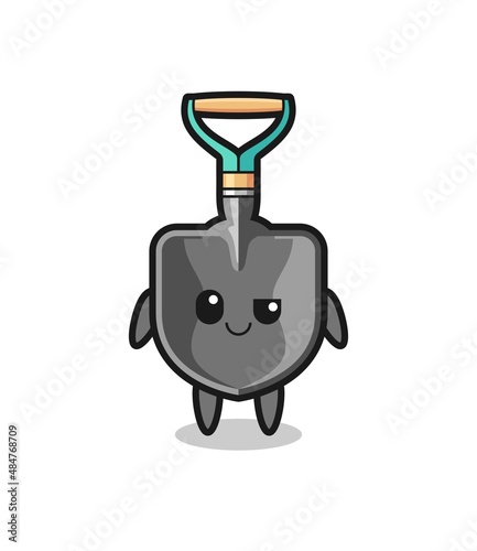 shovel cartoon with an arrogant expression