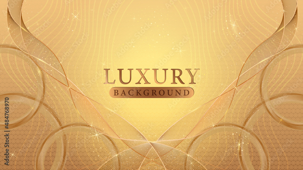 Fototapeta premium Luxury beige gold shimmery background. Stock vector illustration.