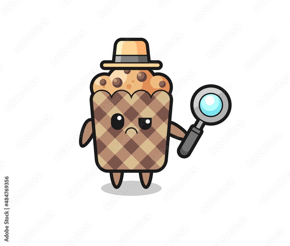 the mascot of cute muffin as a detective the mascot of cute muffin as a detective