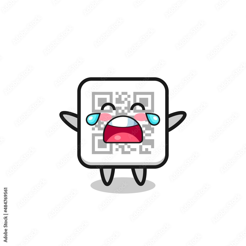 the illustration of crying qr code cute baby the illustration of crying qr code cute baby