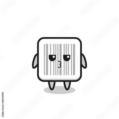 the bored expression of cute barcode characters