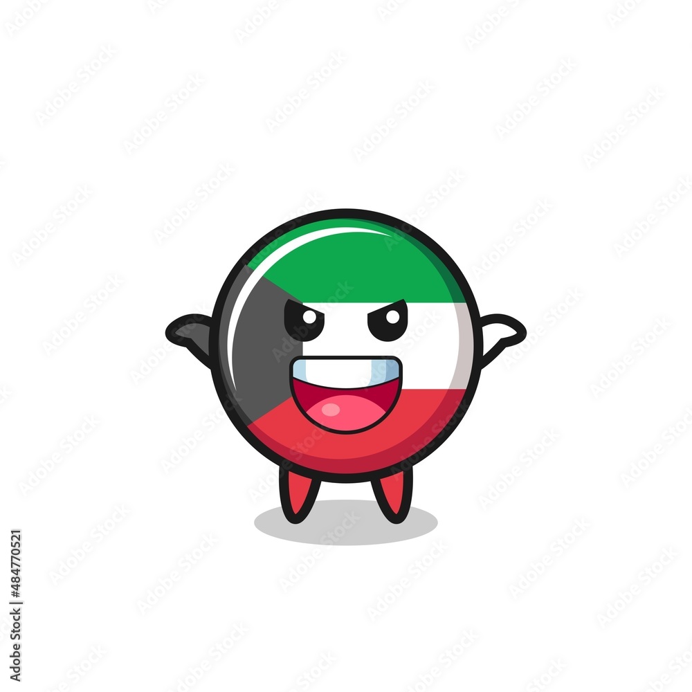 the illustration of cute kuwait flag doing scare gesture the illustration of cute kuwait flag doing scare gesture