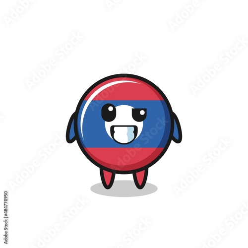 cute laos flag mascot with an optimistic face