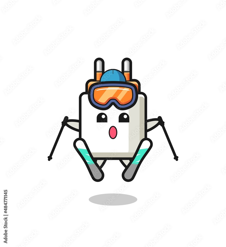 power adapter mascot character as a ski player power adapter mascot character as a ski player