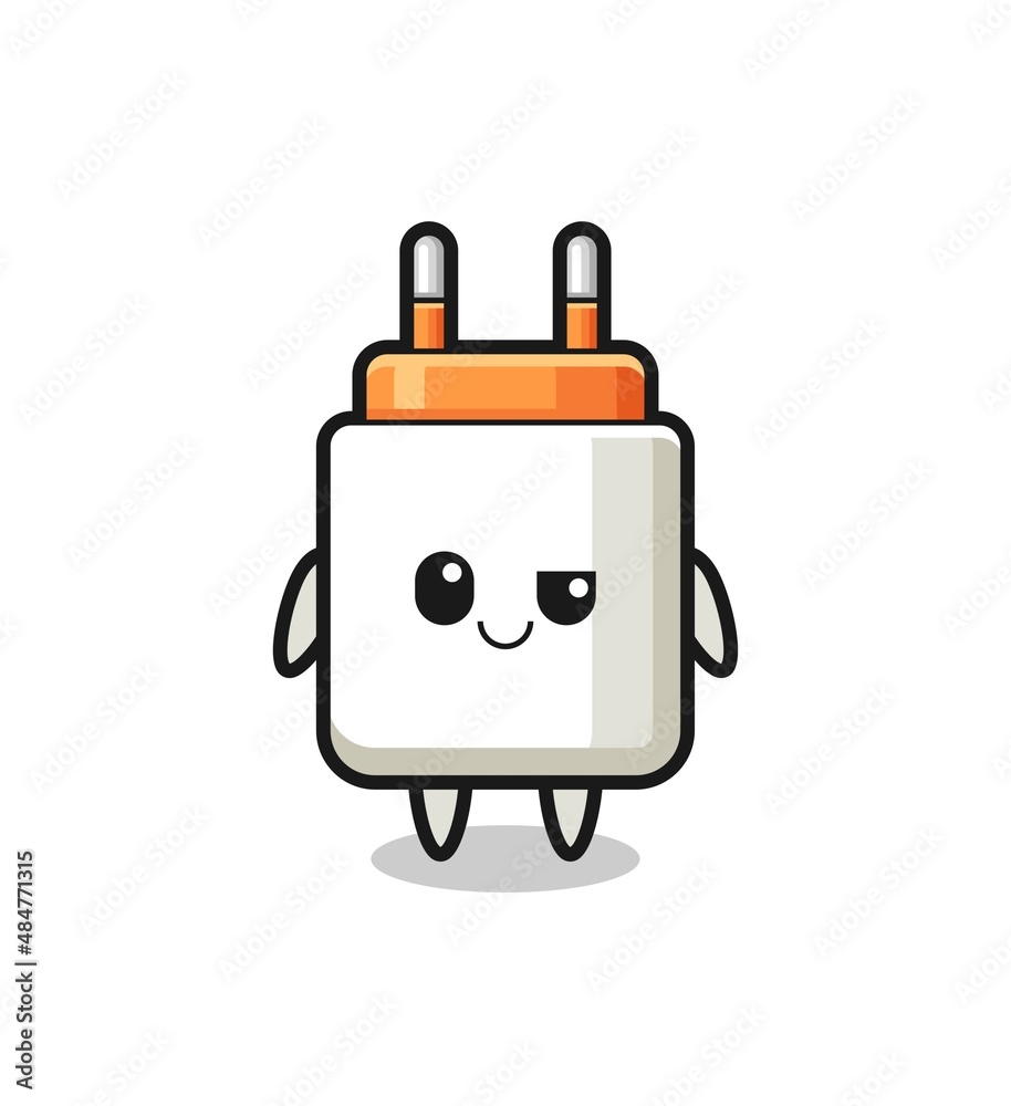power adapter cartoon with an arrogant expression power adapter cartoon with an arrogant expression