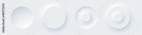 Set of vector buttons for websites, mobile applications. Neumorphism and toggles design. Light Web UI Elements and button for web and mobil app