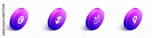 Set Isometric NFT Digital crypto art, and icon. Vector