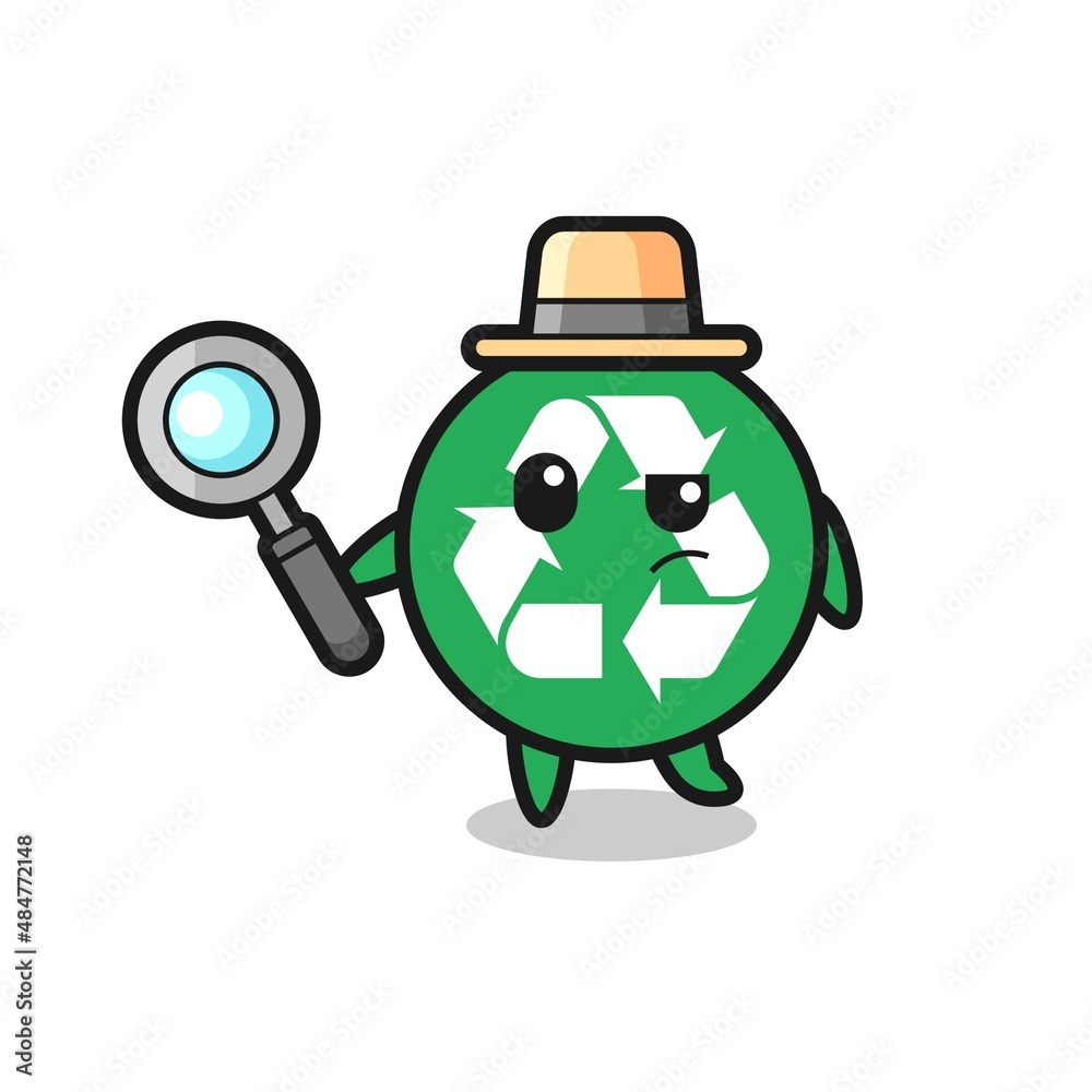 Fototapeta premium recycling detective character is analyzing a case