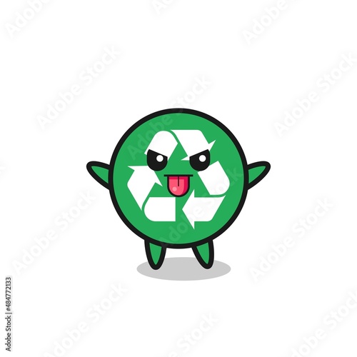 naughty recycling character in mocking pose
