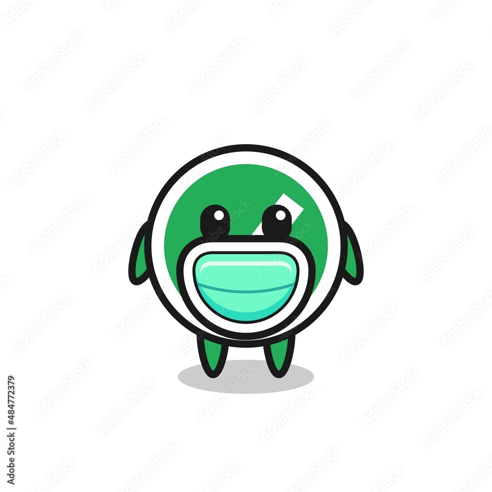 cute check mark cartoon wearing a mask cute check mark cartoon wearing a mask