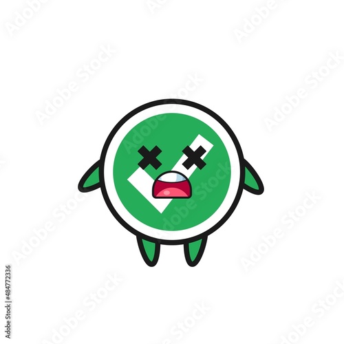 the dead check mark mascot character