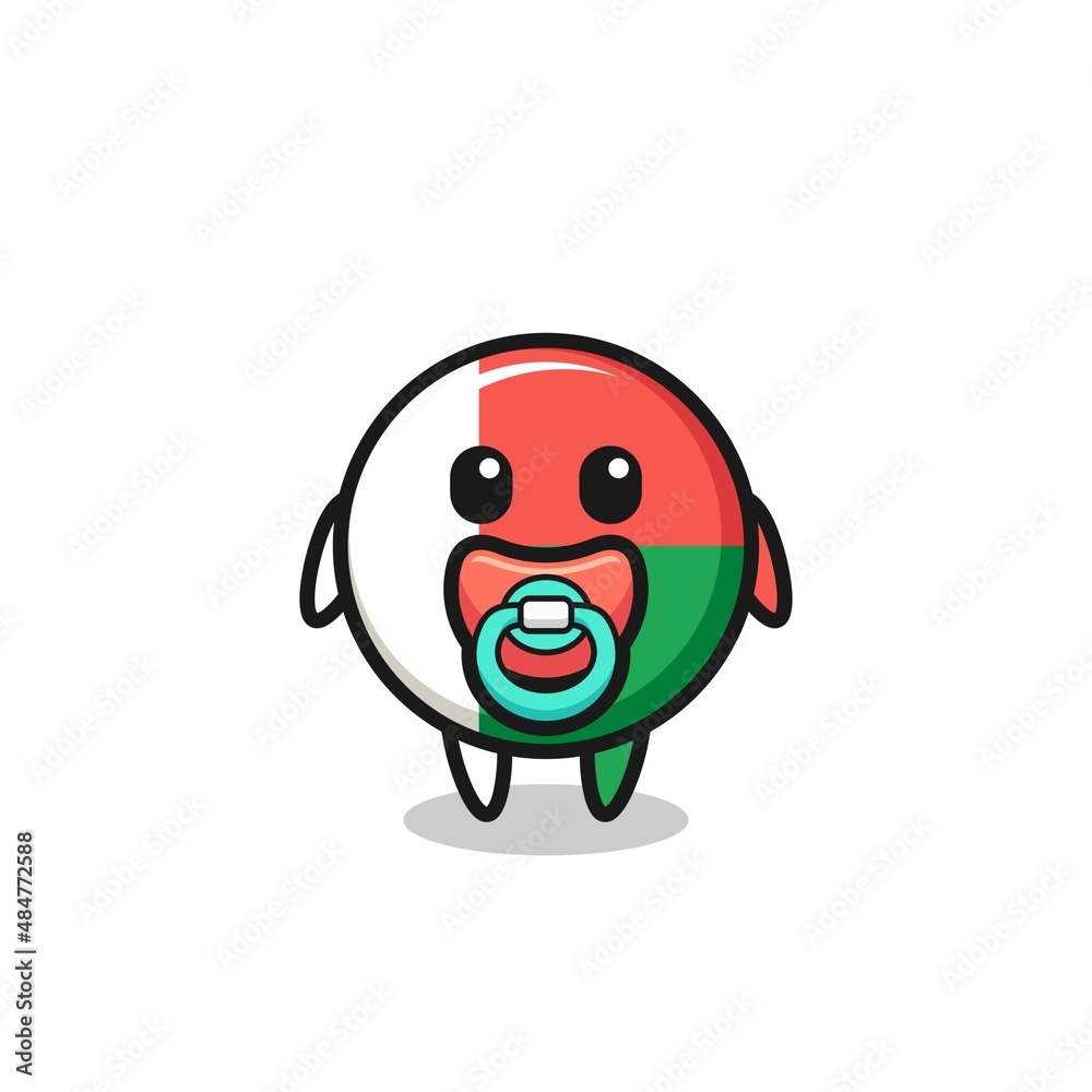 baby madagascar flag cartoon character with pacifier baby madagascar flag cartoon character with pacifier