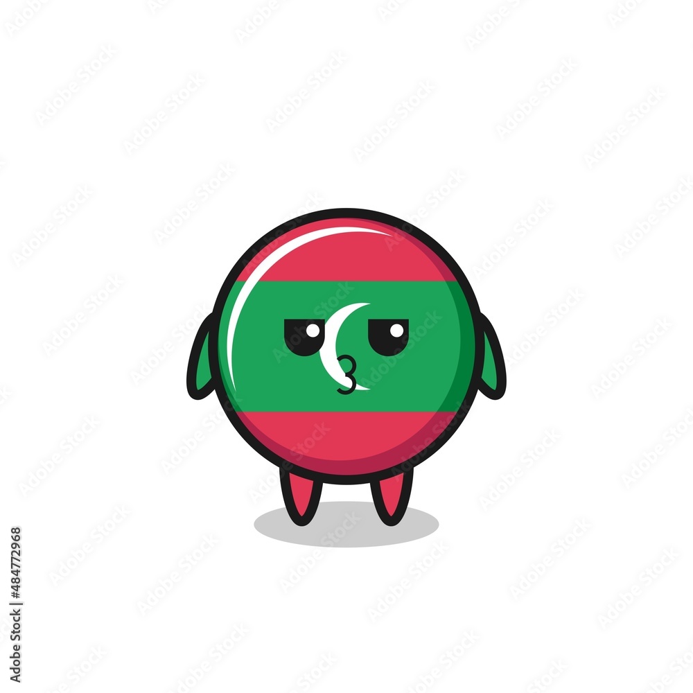 the bored expression of cute maldives flag characters the bored expression of cute maldives flag characters