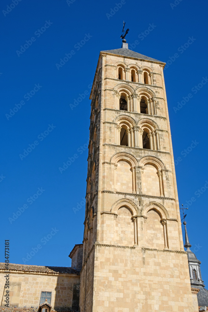 Romanesque tower of the church of San Esteban, Segovia, Castilla y Leon, Spain
