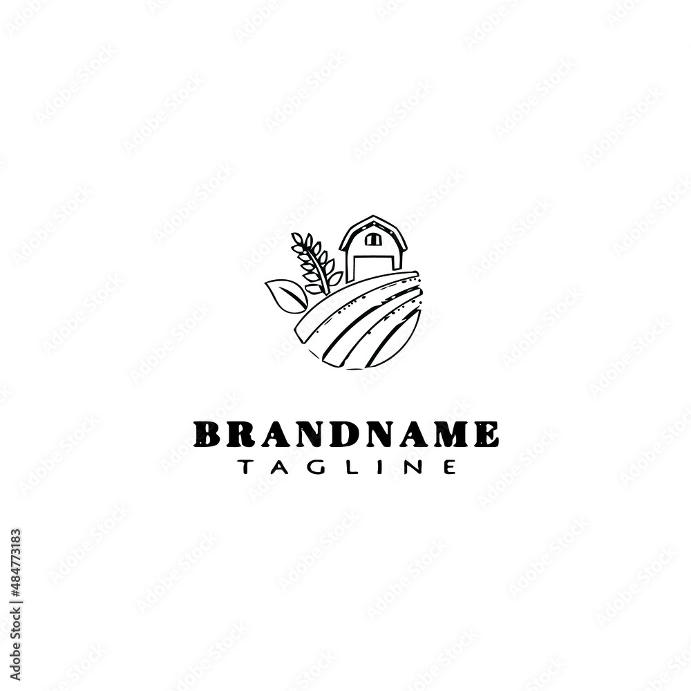 Fototapeta premium farm logo cartoon icon design template black vector illustration