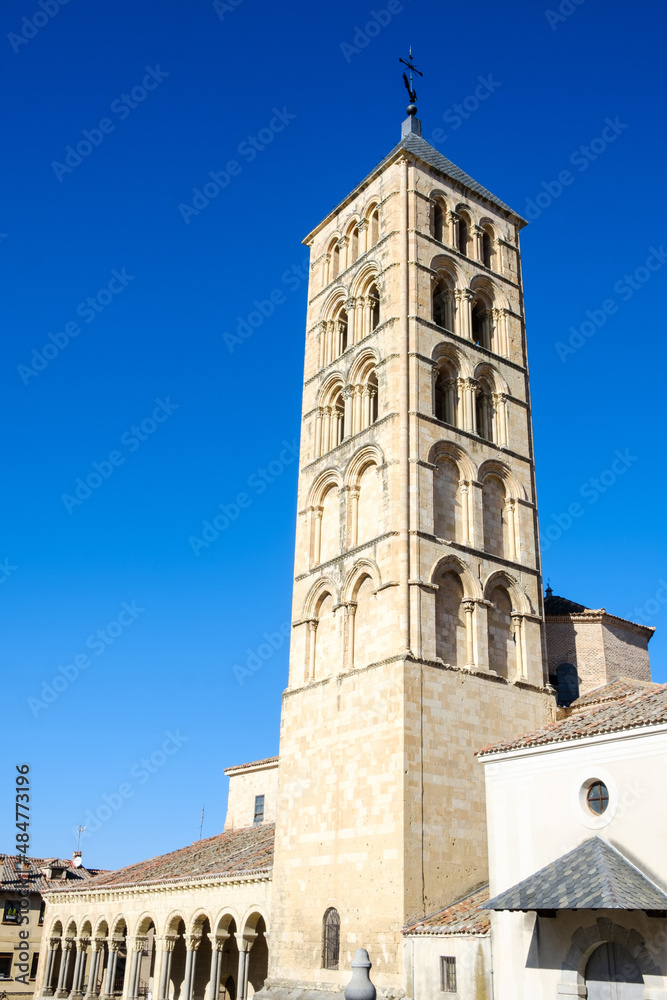 Romanesque tower of the church of San Esteban, Segovia, Castilla y Leon, Spain