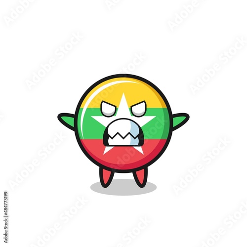 wrathful expression of the myanmar flag mascot character