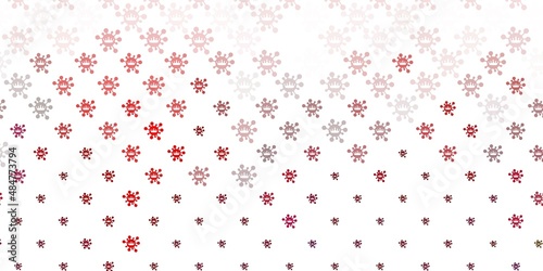 Light Pink vector background with covid-19 symbols.