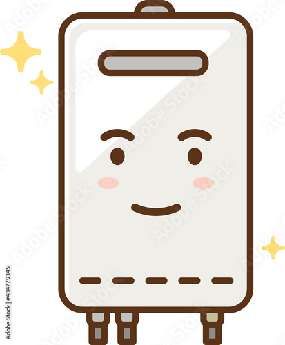 Illustration of a new water heater (anthropomorphic)