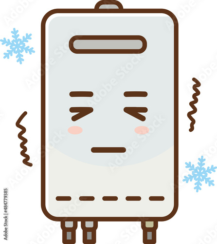 Illustration of Frozen water heater (anthropomorphic)