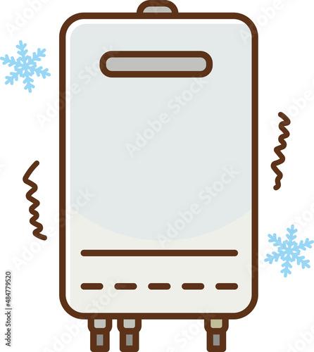 Clip art of frozen water heater