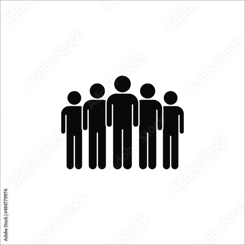 Illustration of crowd of people icon. Social icon. Flat style design. User group network. Corporate team group. Community member icon.