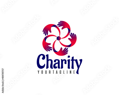 Modern charity donation logo design template designs for charities and donations associations