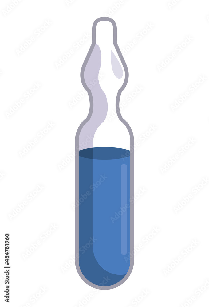 vial with blue liquid vial with blue liquid