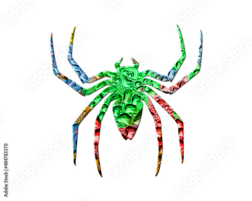 Spider Arachnid Colorful Water Rain Drops Icon Logo illustration 