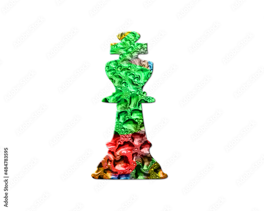Chess King Colorful Water Rain Drops Icon Logo illustration
