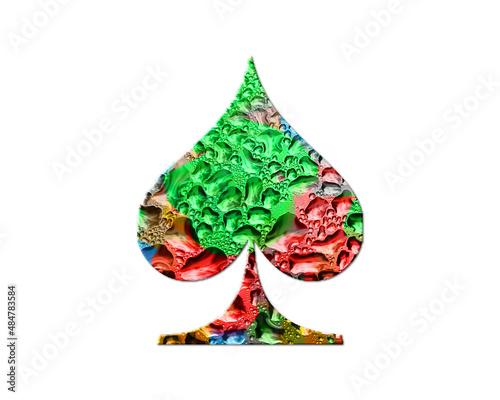 Spade playing card Colorful Water Rain Drops Icon Logo illustration 
