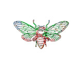 Beekeeper Honey bee Colorful Water Rain Drops Icon Logo illustration
