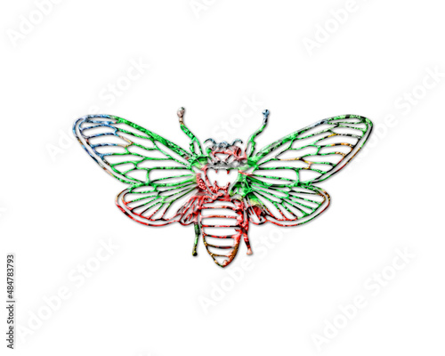 Beekeeper Honey bee Colorful Water Rain Drops Icon Logo illustration 
