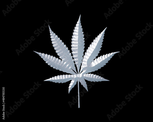 Marijuana Cannabis Pot symbol White Sculpture icon logo illustration