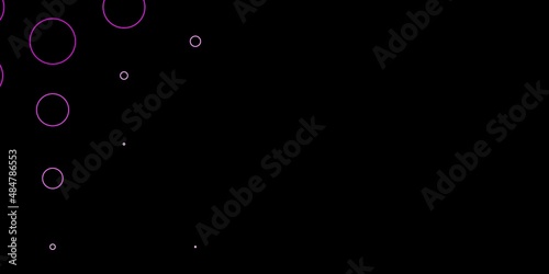 Dark Purple vector pattern with spheres. Glitter abstract illustration with colorful drops. Design for your commercials.
