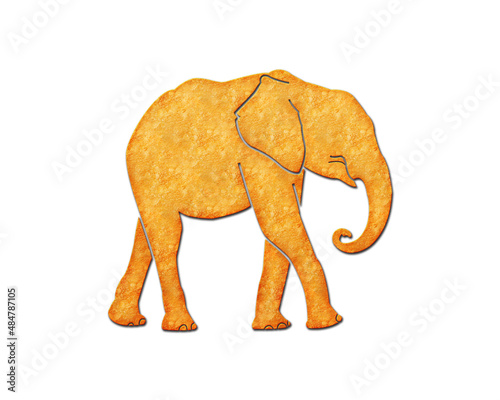 Elephant Animal symbol Potato Chips icon logo illustration