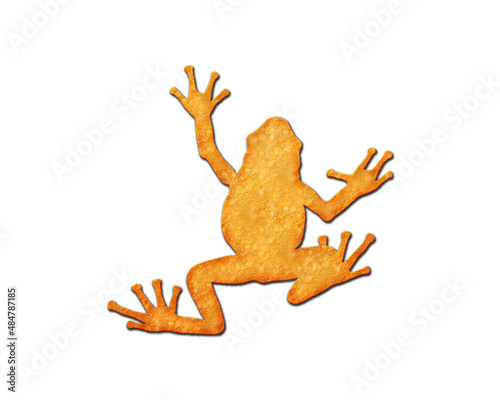 Frog Amphibian reptile symbol Potato Chips icon logo illustration