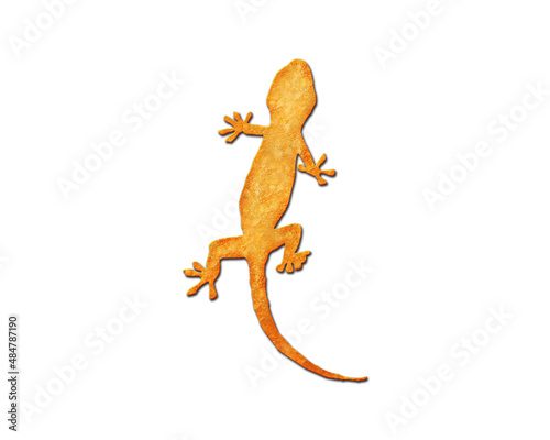Lizard Gecko reptile symbol Potato Chips icon logo illustration