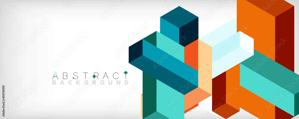 Abstract background. 3d cubes, cubic elements and blocks. Techno or business concept for wallpaper, banner, background, landing page Abstract background. 3d cubes, cubic elements and blocks. Techno or business concept for wallpaper, banner, background, landing page