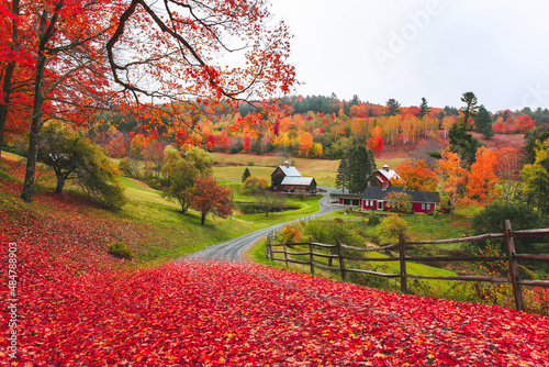 Autumn in Vermont, New England, USA, farm