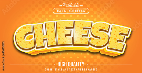 Editable text style effect - Cheese text style theme.