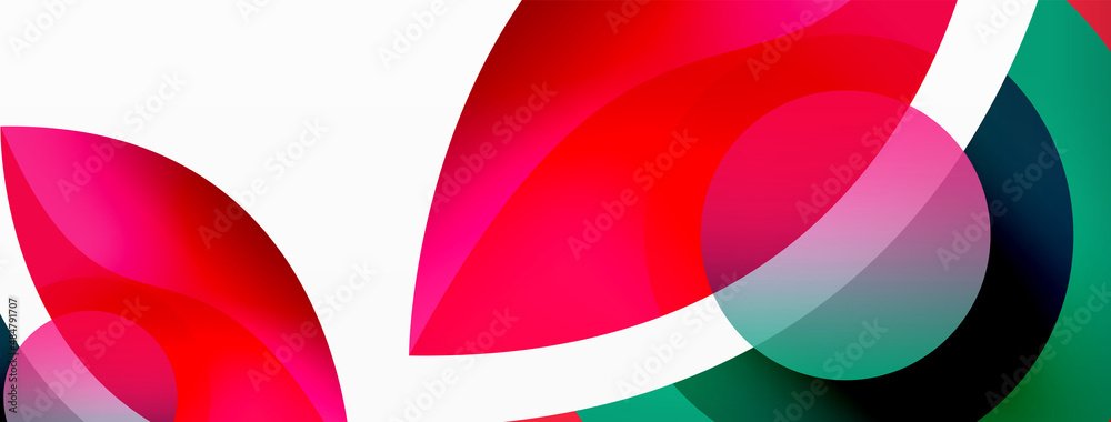 Creative geometric wallpaper. Minimal abstract background. Circle wave and round shapes composition vector illustration for wallpaper banner background or landing page Creative geometric wallpaper. Minimal abstract background. Circle wave and round shapes composition vector illustration for wallpaper banner background or landing page