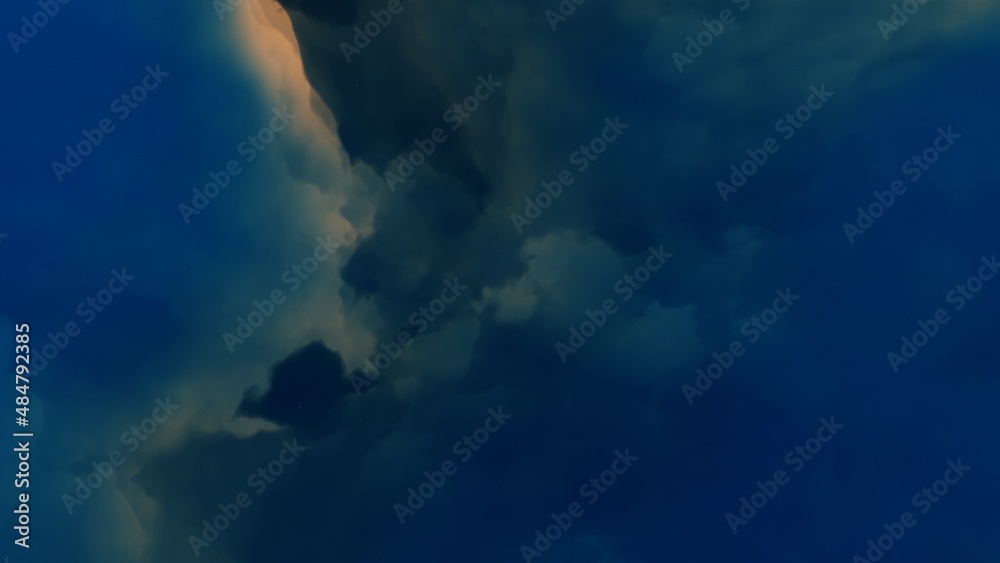 science fiction illustrarion, colorful space background with stars