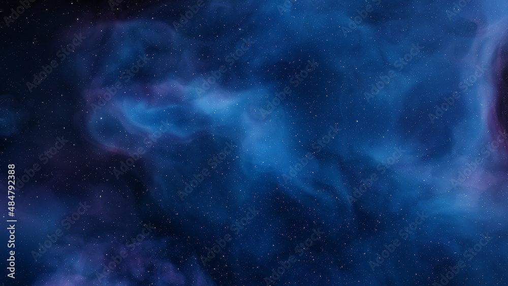 science fiction illustrarion, colorful space background with stars