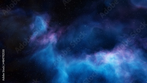science fiction illustrarion, colorful space background with stars © ANDREI