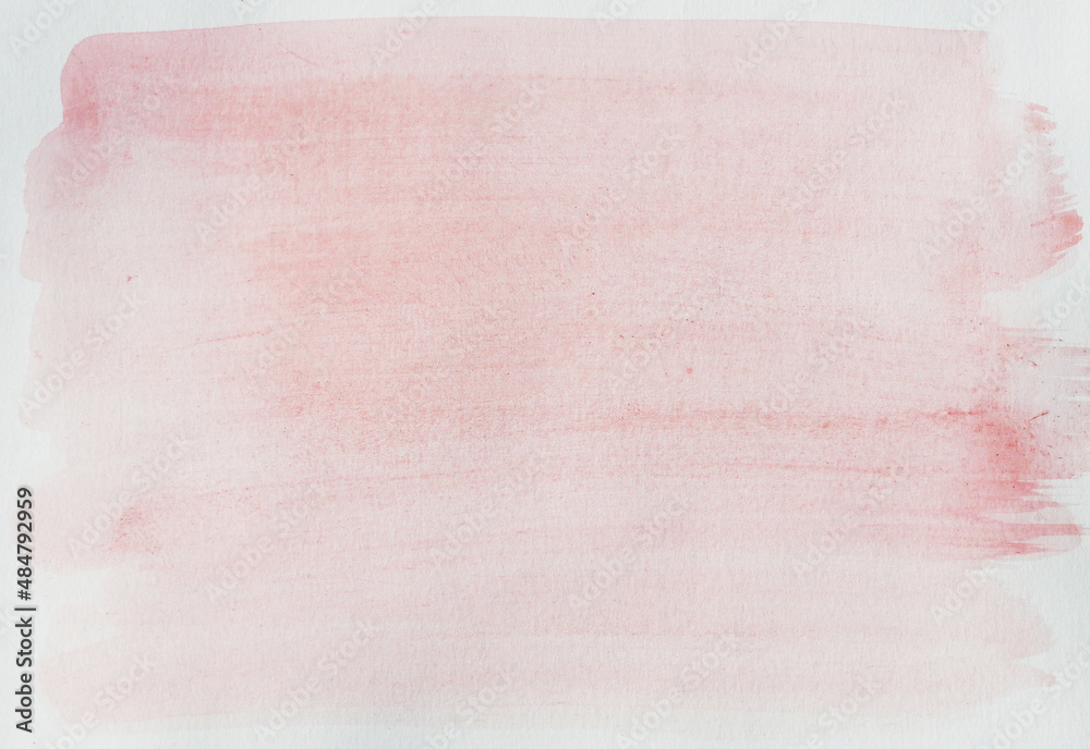 Watercolor stroke and spray on white paper , Abstract background by hand drawn red and pink color liquid drip isolated on white background	