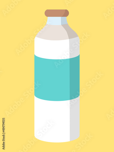 Bottle milk for packaging design. Food illustration. Nature background. Isolated object. Vector illustration. Vector design.